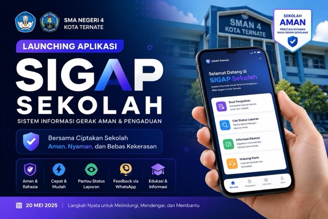 SMAN 4 Kota Ternate Resmi Luncurkan Aplikasi SIGAP Sekolah untuk Pencegahan dan Penanganan Kekerasan